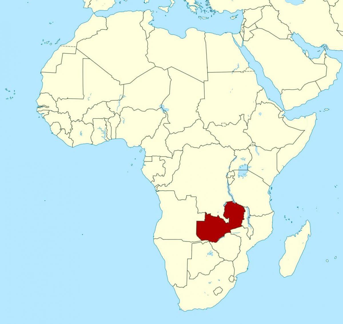 Mapa ng Zambia lokasyon sa mundo