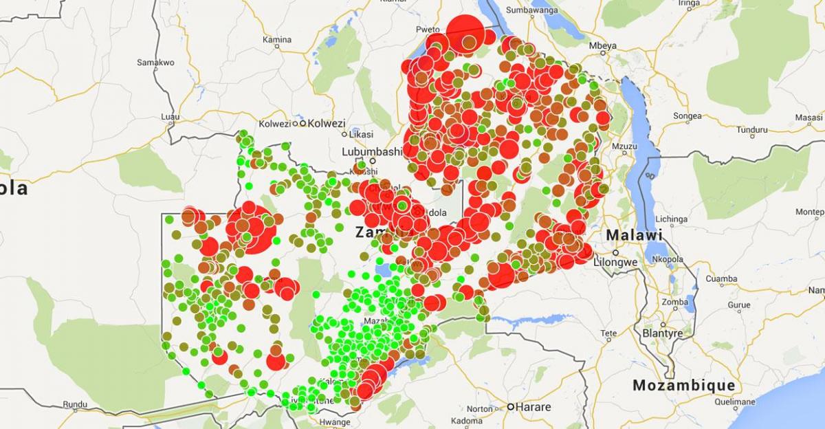 Mapa ng Zambia sa malarya