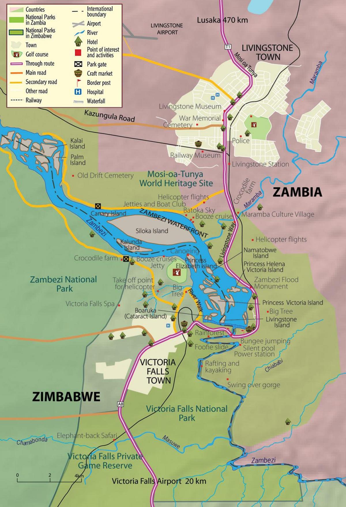 mapa ng livingstone bayan Zambia