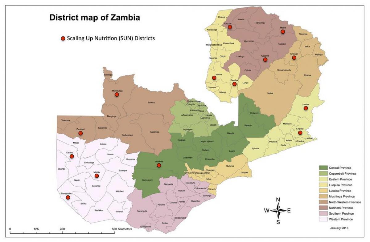 Zambia distrito update mapa