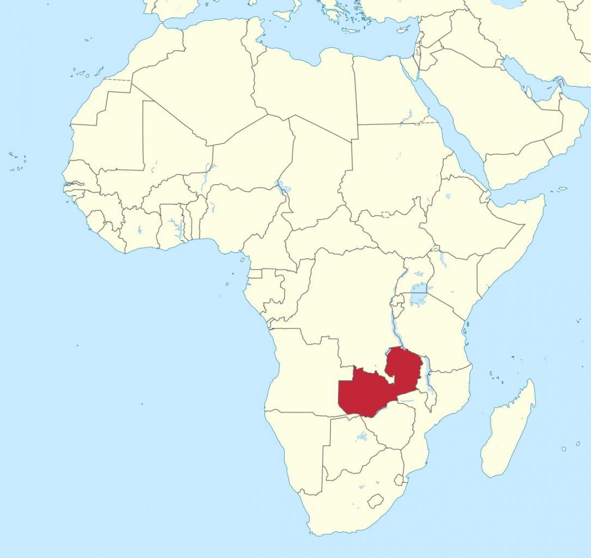 mapa ng africa ng pagpapakita ng mga Zambia