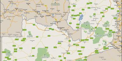 Mapa ng detalyadong Zambia