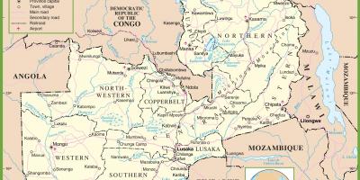 Mapa ng pampulitika Zambia