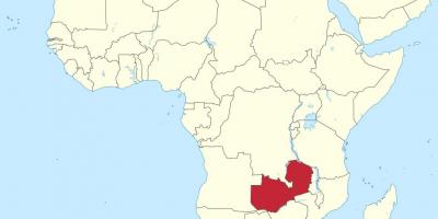 Mapa ng africa ng pagpapakita ng mga Zambia